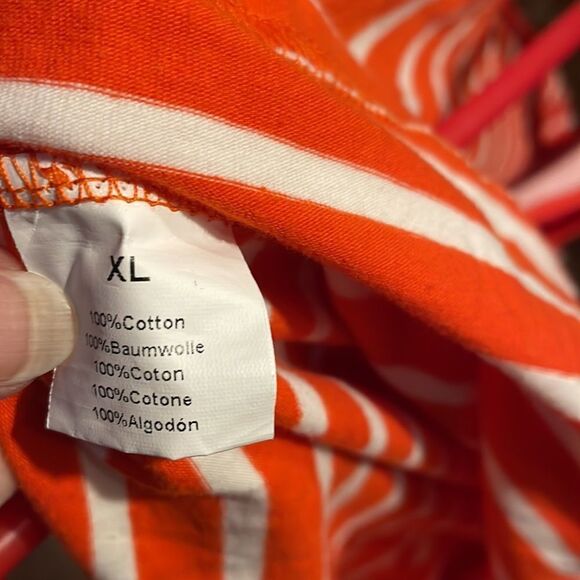 Ginkana Maternity Nursing Dress XL Orange white Striped with drawstring - Picture 6 of 6